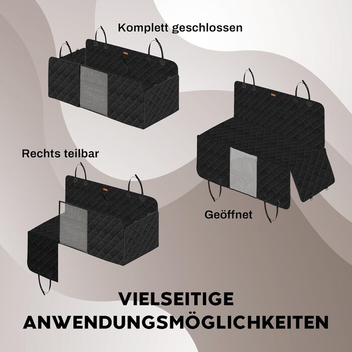 Захист для заднього сидіння автомобіля для собак Hainberger: водовідштовхувальний, стійкий до подряпин, з боковим захистом та оглядовим вікном, 137x147 см