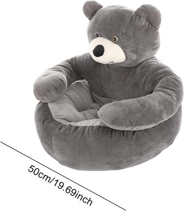 М'яке ліжко для кота та собаки: кругла плюшева лежанка для тварин, знімна та миється, 50 см (сірий колір)
