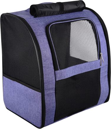 PETCUTE Рюкзак для собак і котів, переноска для тварин з сіткою, дихаючий рюкзак для вигулу, фіолетовий (M)
