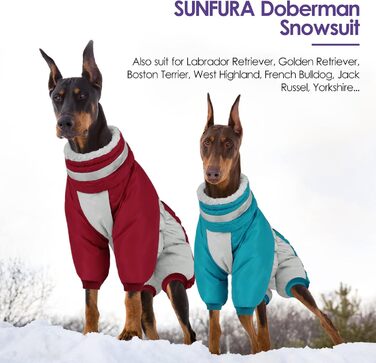 Зимовий теплий куртка для собак SUNFURA з коміром-гетром, відбиваючими елементами, непромокаючий та вітронепроникний, для малих та середніх собак, колір: бірюзовий, модель: Getaway Solids