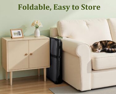 Pecute Розширювана переноска для котів та маленьких собак, транспортна сумка-переноска, розкладний бокс для котів, сіра/зелена, 61x52x45 см