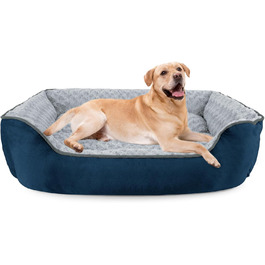Ортопедичне ліжко для собак JOEJOY, прямокутне, велике, середнє, маленьке, миється, м'яке, дихаюче, для цуценят та домашніх тварин, XXL (107x76x25 см), темно-синій