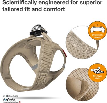 Шлея для собак Weste Harness Air-Mesh, сіточка, розмір M, бежевий