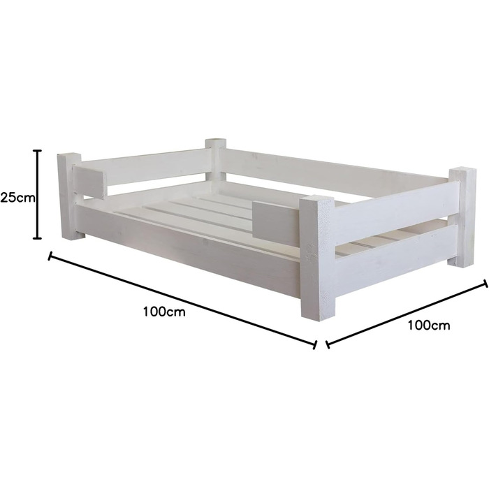 Собачий лежак Kistenkolli Winston XL з дерева та подушкою, 100x60x25 см, вінтажний стиль