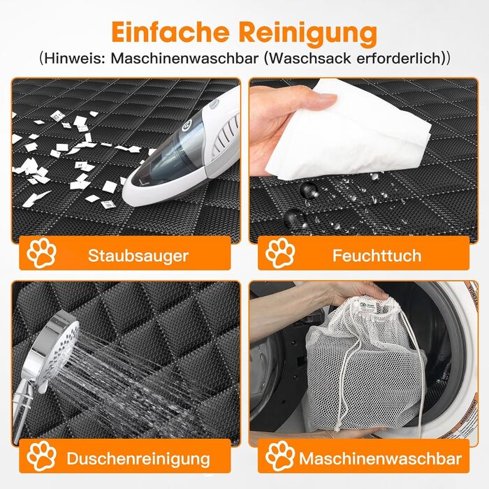 Автоматичний килимок для собак у машину JOEJOY, 137x120 см, чорний – захист заднього сидіння від бруду та подряпин