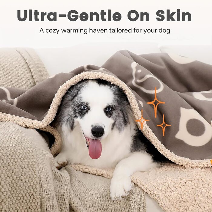 Водонепроникний лежак для собак PETTOM з флісу Sherpa, 100 x 75 см (Колір: Коричневий)