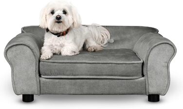 Диван для домашніх тварин MG Design сірого кольору – міцний дерев'яний каркас, м'яке оздоблення, легкий у догляді – диван для собак та котів, готовий до використання.