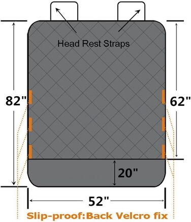 Чохол на сидіння для собак XL, чорний - універсальний, нековзний, водовідштовхуючий, для автомобілів, SUV, пікапів, Jeep, Vans