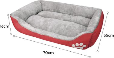 Ліжко для собак Lucky 60 см - м'яке, миється, для собак та котів (червоне)