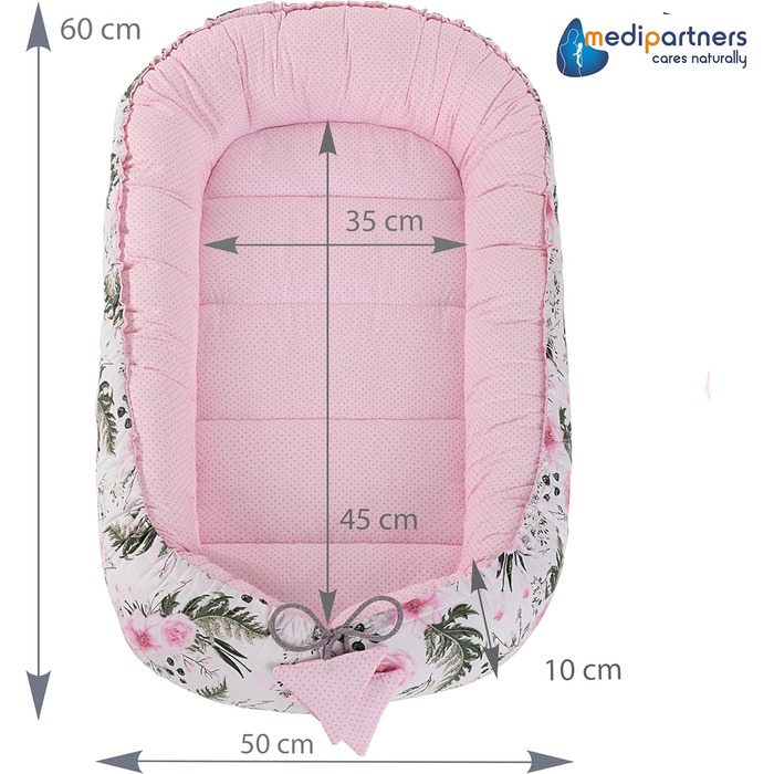 Килимок для кота та собаки Medi Partners 75x60x10 см, рожевий, м'який, для сну та відпочинку