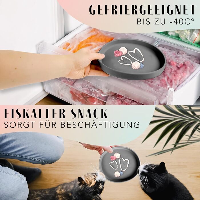 Миска для котів [Nala Collection] - широка миска для їжі | Силіконова миска | Миска для котячого корму (графітовий сірий)