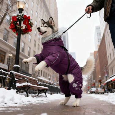 Зимова куртка для собак: тепла, зручна, вітронепроникна. Ідеальний захист від холоду для вашого улюбленця (зелений, фіолетовий, розмір S)