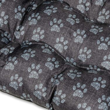 Лежанка для собак SuperKissen24: зручна лежанка-кошик для собак великих, середніх та маленьких порід. Легко миється, розмір M, чорно-сіра, з підставками для лап з льону, 70x55 см (1 шт.)