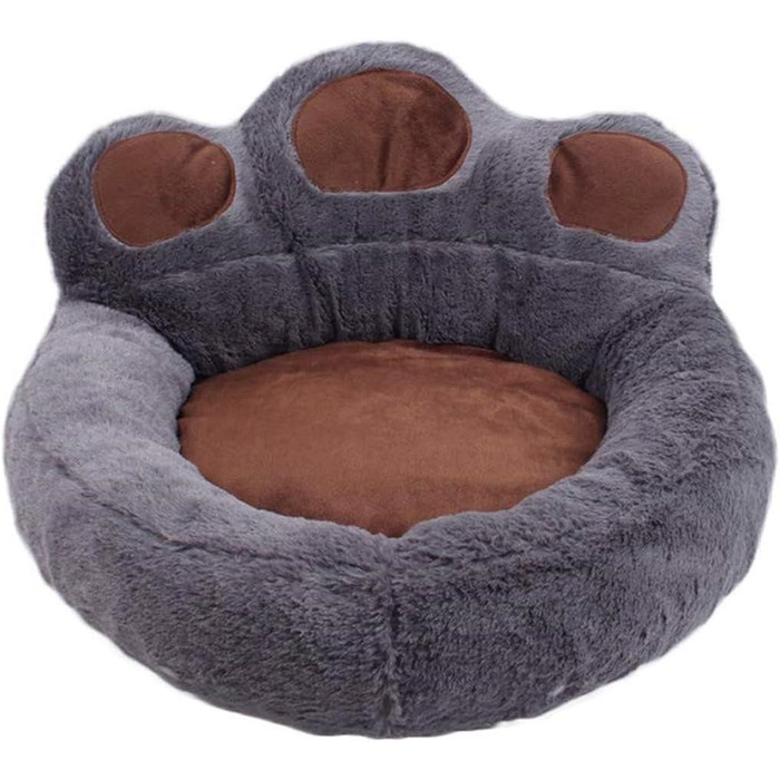 Кругле ліжко для собак та котів ITODA: м'яке, неслизьке, для маленьких та середніх порід (сірий)