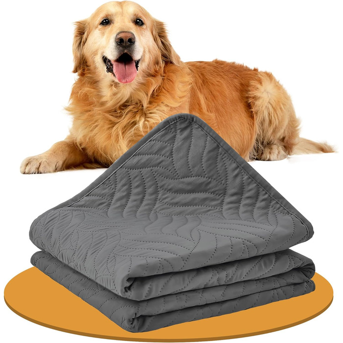 Водонепроникний килимок для собак, захист дивану та авто, килимок для собак на вулицю, міцний килимок для собак як захист для дивану та ліжка, неслизька підкладка - Сірий CTH017G (100 x 80 см)