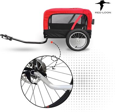 Фаркоп для собак Red Loon Mini - вело- та біговий причіп для собак, легкий переобладнання, світловідбивачі, комплект для бігу, червоний/чорний, вантажопідйомність до 20 кг