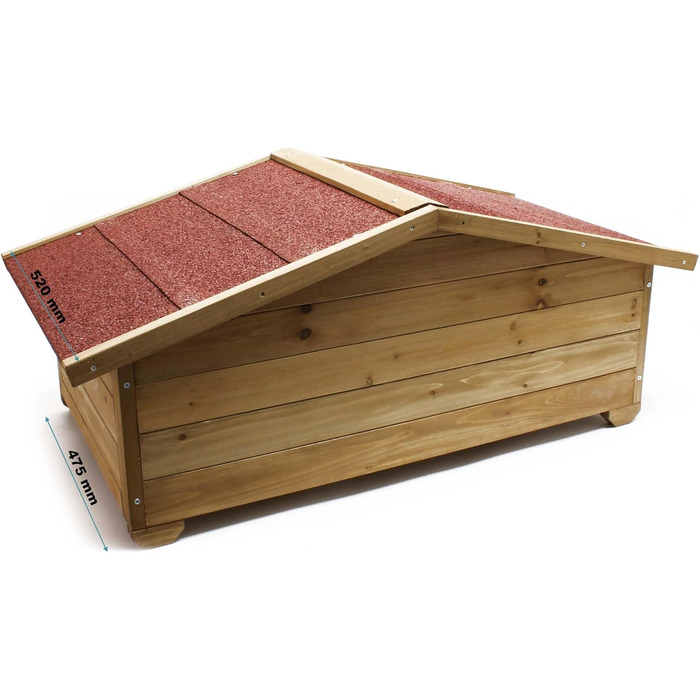 Дім для котів Wiltec великий 99 x 52 x 42 см з дерева, котяча хатинка для саду або тераси, ізольована та стійка до погодних умов, котяча печера