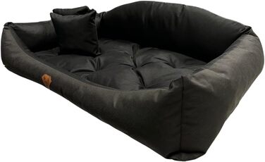 Ортопедичне ліжко для собак Dogs4Life: м'яке, миється, з можливістю персоналізації імені (M, чорний)