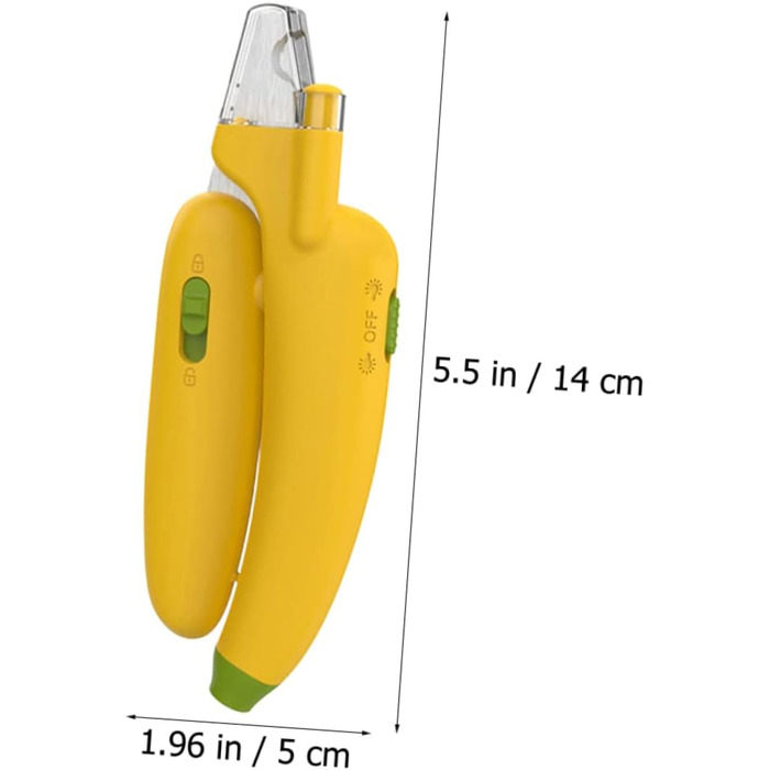 Безпечний тример для кігтів собак та котів BESPORTBLE з LED-підсвічуванням (14x5x2 см, жовтий)