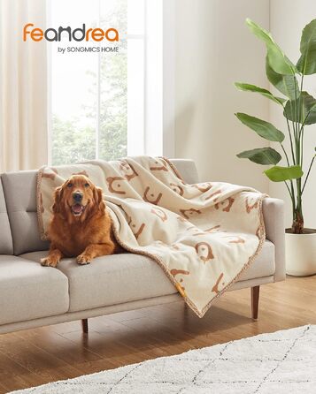 Покривало для собак Feandrea водонепроникне, Sherpa Fleece, XL 152x127 см, бежеве - захист для дивану, машинне прання