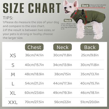 Зимова куртка для собак Poeca: вітро- та водовідштовхувальна, 2-в-1, тепла, для цуценят, зелена (M)