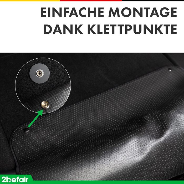 Захист краю багажника - Made in Germany, міцний захист краю багажника при завантаженні/розвантаженні, з кріпленням на липучках, 80 x 60 см, аксесуар для авто