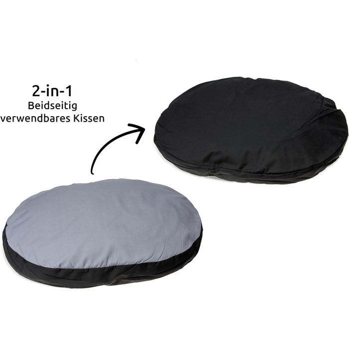 Подушка для тварин Karlie Kissen Oval, сіро-чорна, розмір 90x66x10 см