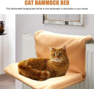 Кішечкове ліжко-грілка з металевим каркасом, миється, для котів та собак до 5 кг, бежеве