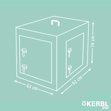 Складаний металевий транспортний бокс для тварин Kerbl, 92×63×74 см, 2 двері, чорний