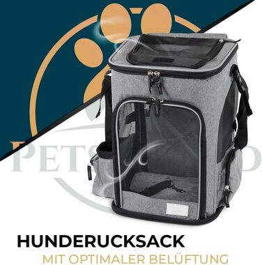 Рюкзак для собак PETSWORLD, складаний | Для тварин до 8,5 кг | Дихаючий, з сіткою | Ергономічна підкладка | Кишені та аксесуари