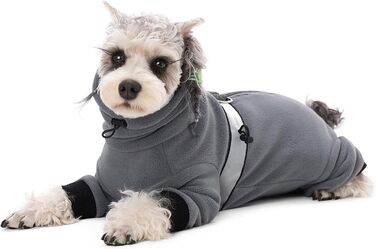 Теплі зимові куртки для собак, флісові комбінезони з D-кільцем, для малих та середніх собак, сірий колір, розмір XL XL