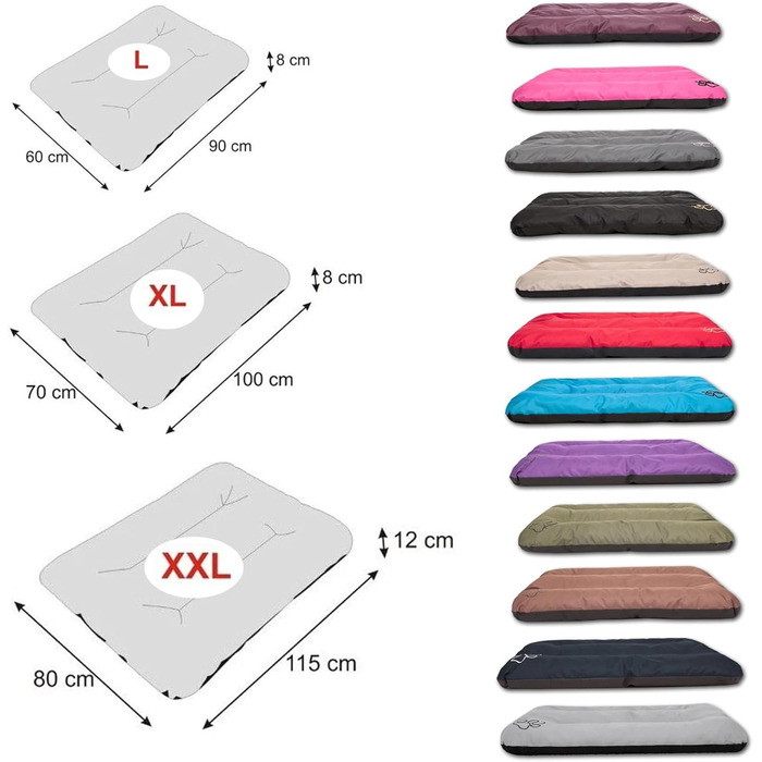 Матрац для собак, лежанка для собак великих, середніх та малих порід - вологостійкий килимок для собак, м'який лежак з піни, Outdoor & міцний матрац для собак - 90x60x8 см Коричневий R1(90 x 60 см) Коричневий