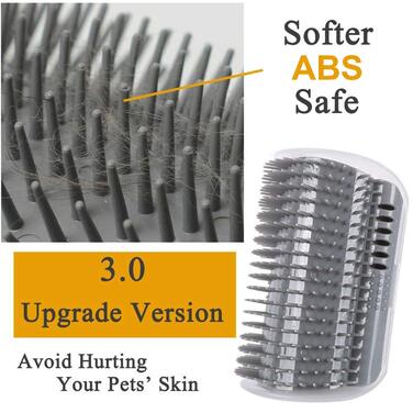 М'яка щітка для котів з масажною куточком, самостійний грумінг, 4 шт. (сірий)