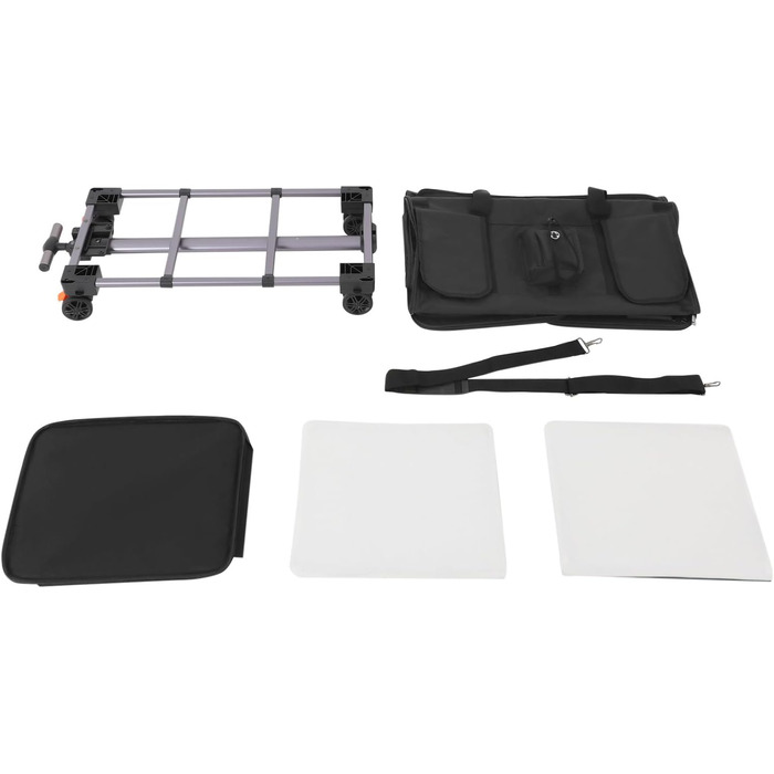 Транспортна переноска для котів та собак, мобільна сумка для 2 тварин, з колесами, знімна, складана, вантажопідйомність 17,5 кг, для прогулянок та парку (Чорний)