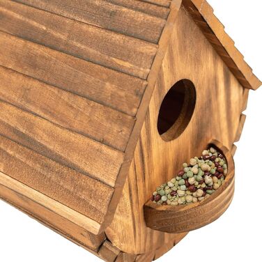 Будинок для птахів з сосни, підвісний, для садових птахів, стійкий до погодних умов, ідеальне житло для синиць, шпаків та інших диких птахів