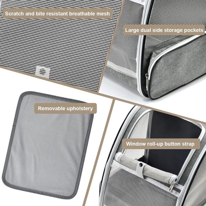 Рюкзак для транспортування домашніх тварин: переноска для кота/собаки 40x32x28 см. Підходить для котів та собак середніх та малих порід (до 5 кг).