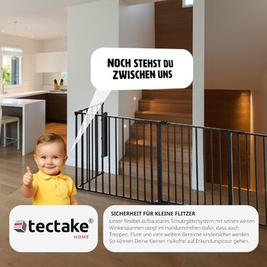 Захисне ґратка для каміну Tectake: металевий захист, огорожа, дитяче ґратка, роздільник кімнати, 5 елементів, з замком, чорний 289 см