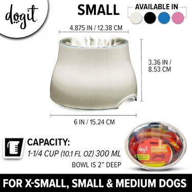 Підвищений годівничий набір Dogit 2-в-1, білий, 300 мл
