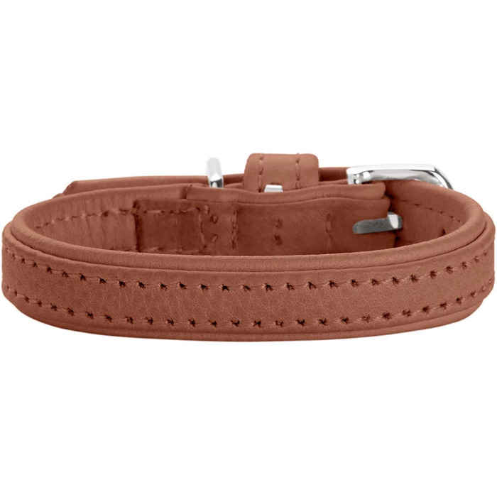 Нашийник для собак HUNTER SOHO MINI, колір: Cognac, шкіра, м'який, для маленьких собак та цуценят, Made in Germany, розмір 32