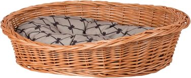 Корзина для собак з ротангу, корзина для тварин, корзина для котів (Бежева, 100x75 H27)