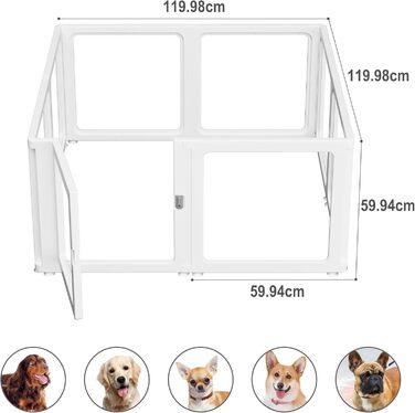 Клітка для собак та тварин Citylife 8-TLG, розкладний вольєр XXL, 120x120x75 см, для собак, котів, кроликів, 8 штук