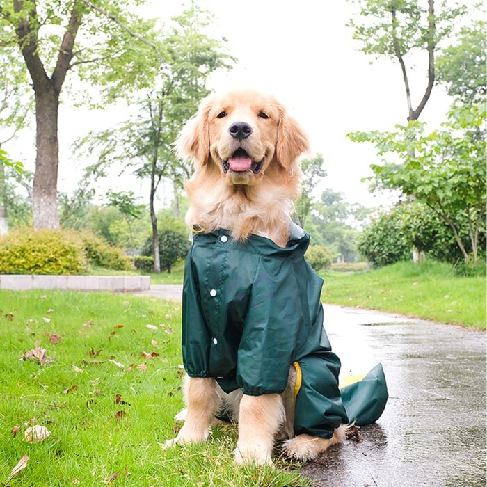 Дощовик для великих собак з повним хвостом, захист, косплей, водонепроникний, костюм, капюшон, комбінезон, куртка для середніх та великих собак, динозавр, розмір 6XL (довжина спини: 63 см, обхват грудей: 83 см)