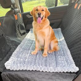 Чохол на сидіння автомобіля для собак, килимок-ліжко для собак, м'який, неслизький, для заднього сидіння авто, для собак, потовщений, з корду, світло-сірий, 63 x 138 см