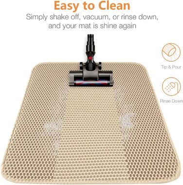 Килимок для котячого туалету Ycozy Katzenklo Matte Groß 76 x 61 см, Oxford-тканина, вологостійкий, контролює розсипання наповнювача