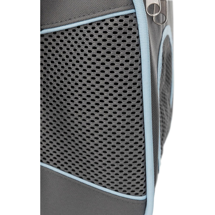 Тріксі Сумка для собак Альїсон - містка, з кріпленням для тележки, верхнє відкривання, ремінь на плече, вбудований поводок, м'яка підкладка, 20 x 29 x 43 см, до 8 кг, сіро-блакитна, 28856