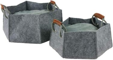 Корзина для собак та котів з фетру сірого кольору, розмір 2