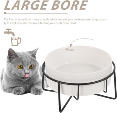 Миска для котячого корму POPETPOP з піднятою конструкцією та неслизьким дном, 14.5x8.5 см