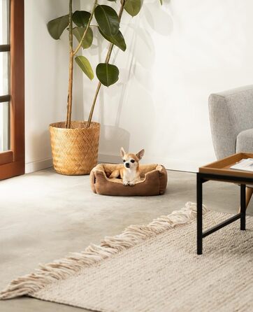 Килимок для собак Lionto з двостороннім подушкою та антиковзною основою, 50x37 см, коричневий/бежевий