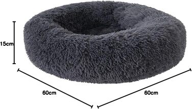 Кругле ліжко-подушка для собак та котів Donut (60 см) - підходить для котів та собак до 10 кг