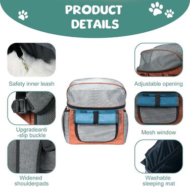 Корзина для собак Yallmie на велосипед, до 5 кг, 3 в 1, оранжева